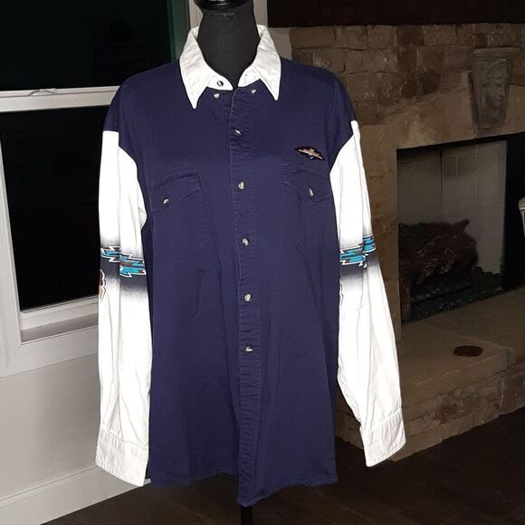 Express Rider Indian Button Down Shirt - Picture 1 of 10